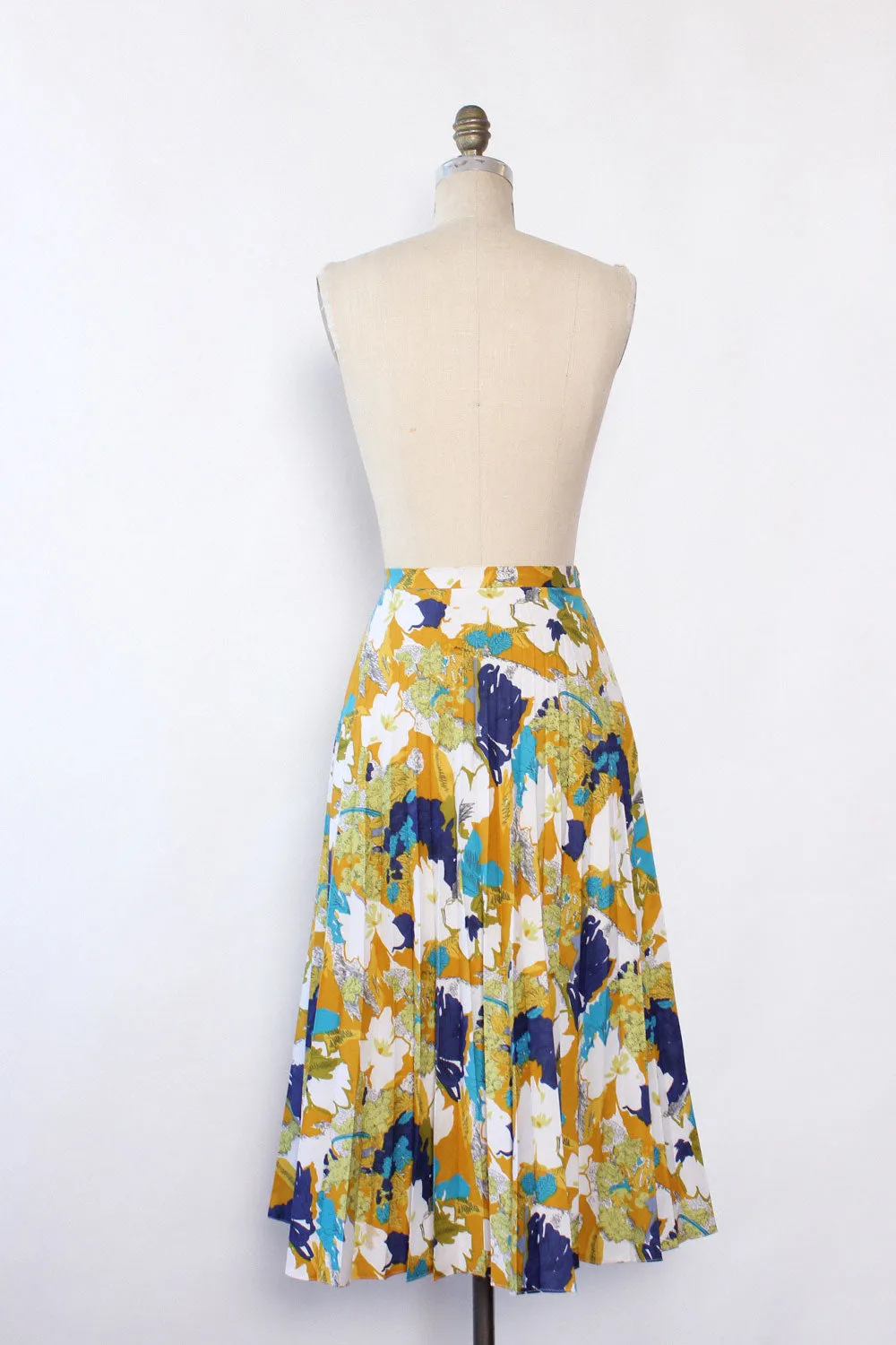 Abstract Floral Pleat Skirt L