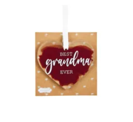 Acrylic Best Grandma Ever Heart Ornament