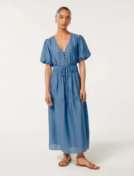 Addison Petite Textured Pintuck Midi Dress