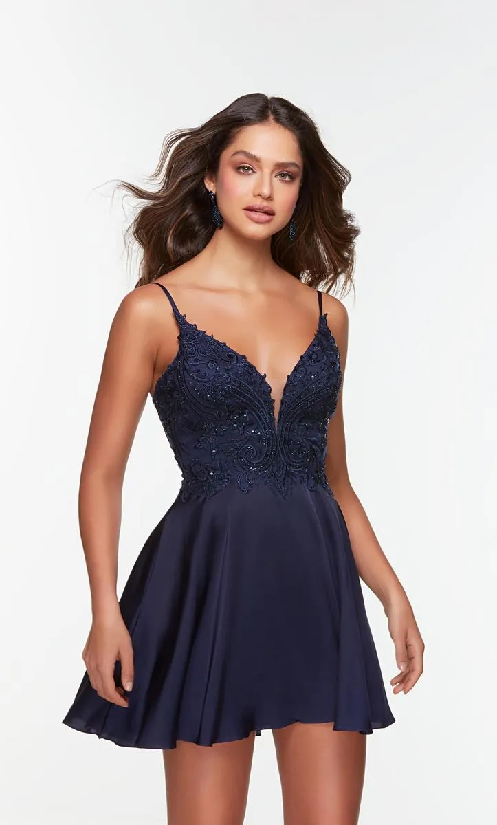 Alyce Paris A-Line Pocket Hoco Dress 3113