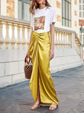 Asymmetrical Satin Skirt