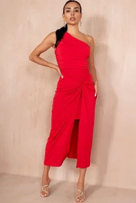 Audrey Red One Shoulder Dress