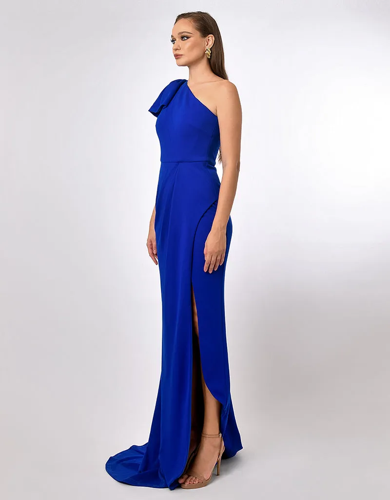 AZZA ONE SHOULDER BOW GOWN B70D20L