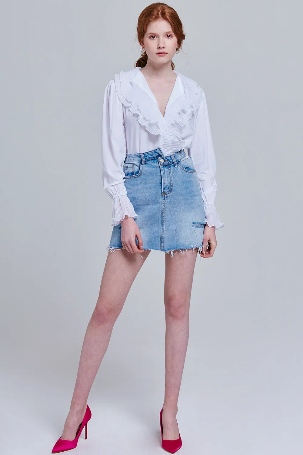 Bernadette Asymmetrical Denim Skirt