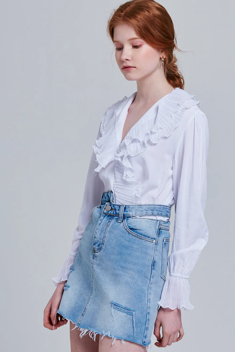 Bernadette Asymmetrical Denim Skirt