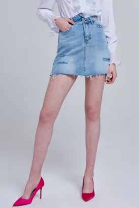 Bernadette Asymmetrical Denim Skirt