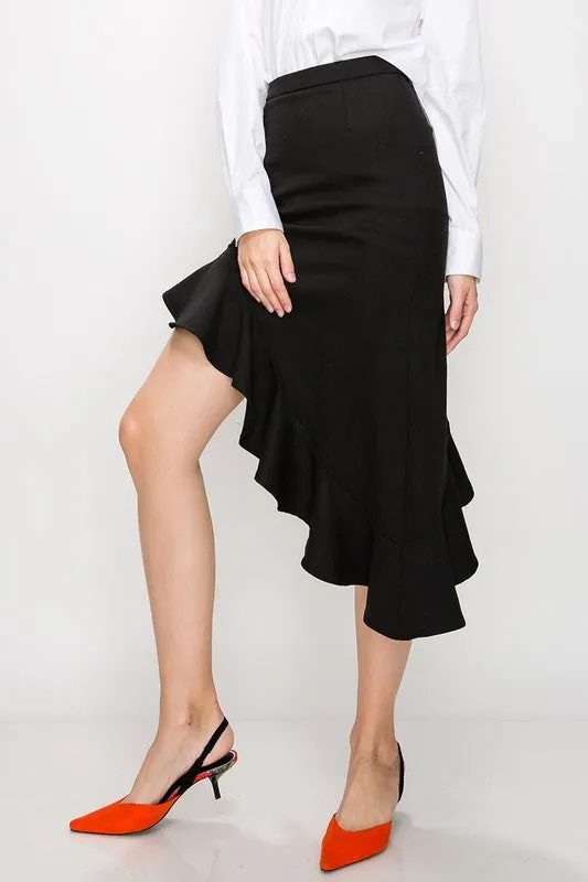 Black Ruffle Skirt