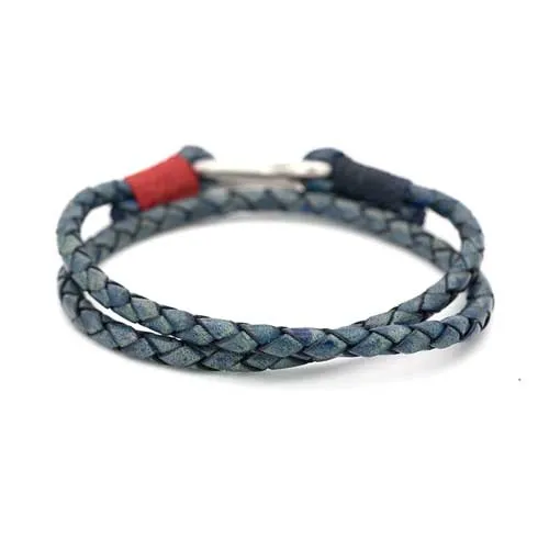 Braided Leather Double Wrap Bracelet