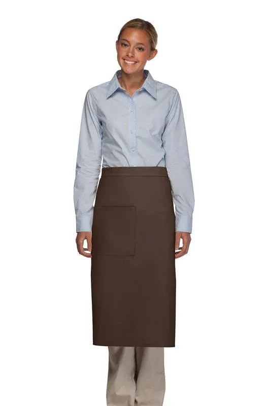 Brown Full Bistro Apron (1 Pocket)