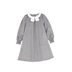 dress double collar flare - grey