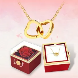 Engraved 18k Heart Necklace   Rose Box