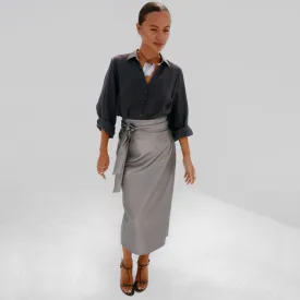 Gunmetal Vegan Leather Jaspre Skirt