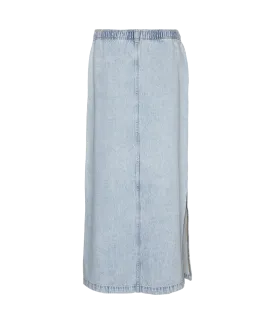 Hamson Mr Ela Long Slit Denim Skirt - Blue