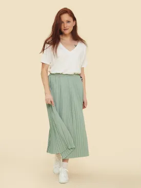 Hazel Sage Pleated Skirt