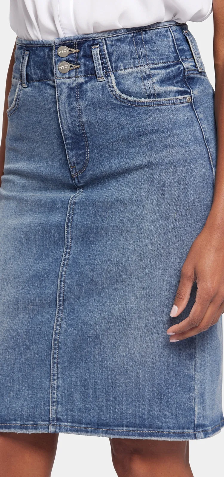 High Waist Skirt Mediumblauw Premium Denim | Rockie