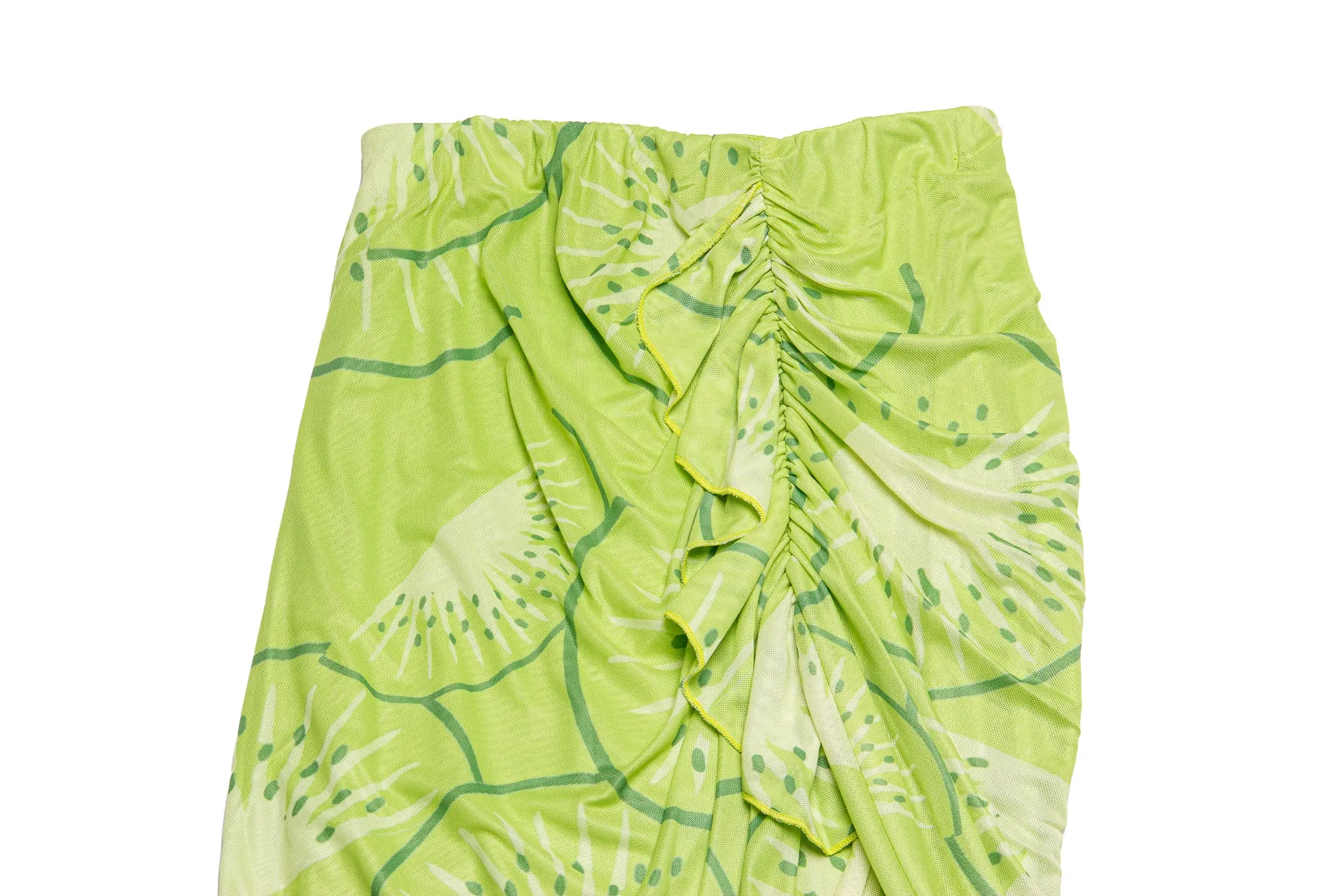 House of Sunny Printed Mesh Skirt "Kiwi"