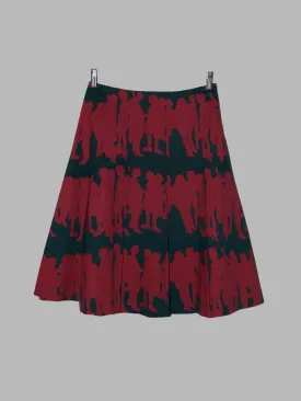 Jocomomola de Sybilla red pleated skirt with print of dancing silhouettes - 40