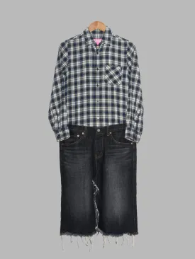 Junya Watanabe Man Pink 2003 blue shirt and denim skirt dress - M