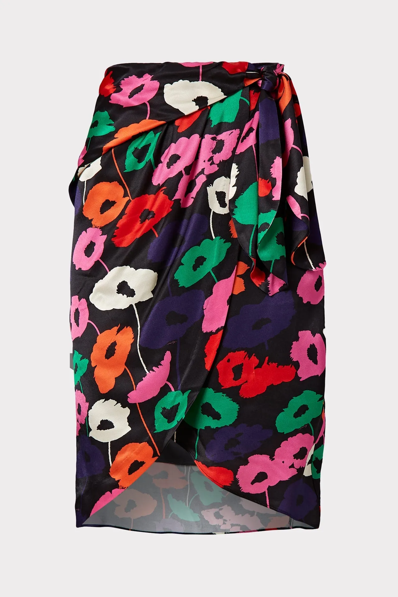 Liza Poppy Print Wrap Skirt