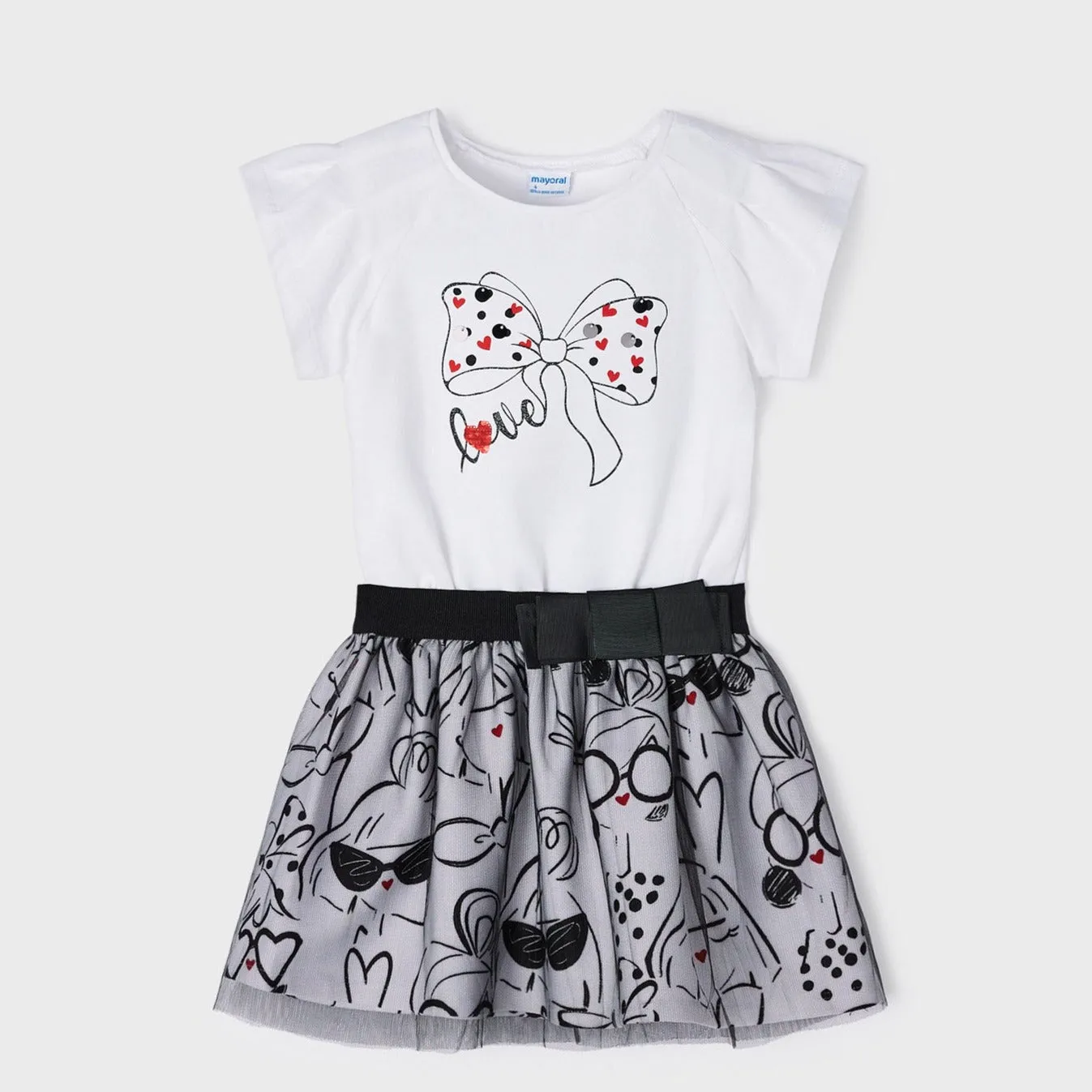 Mayoral Girl Printed Tshirt and Skirt Set