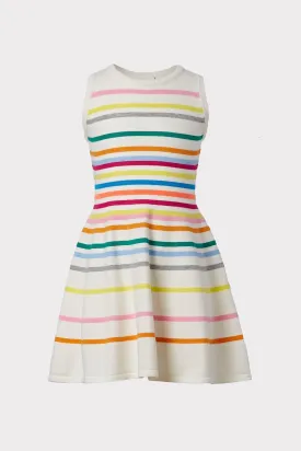 Milly Minis Rainbow Stripe Flare Dress