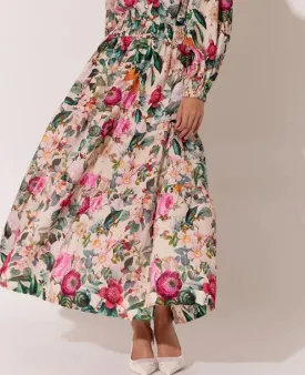 Morgan linen floral skirt