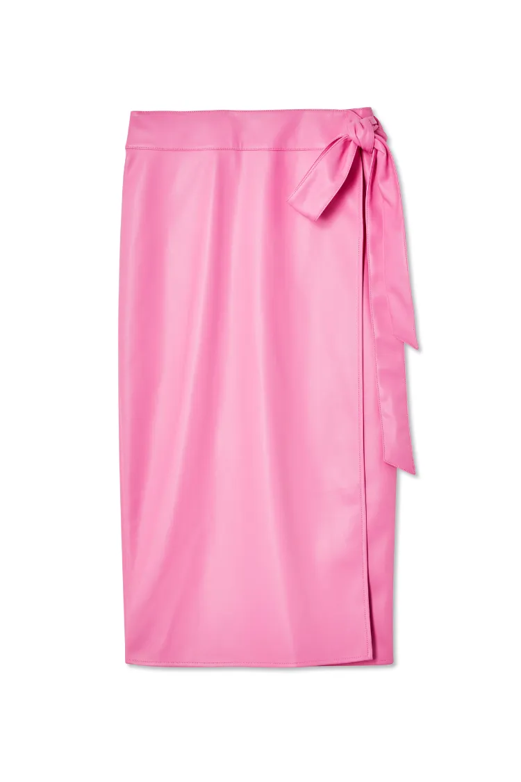 Pink Vegan Leather Jaspre Skirt