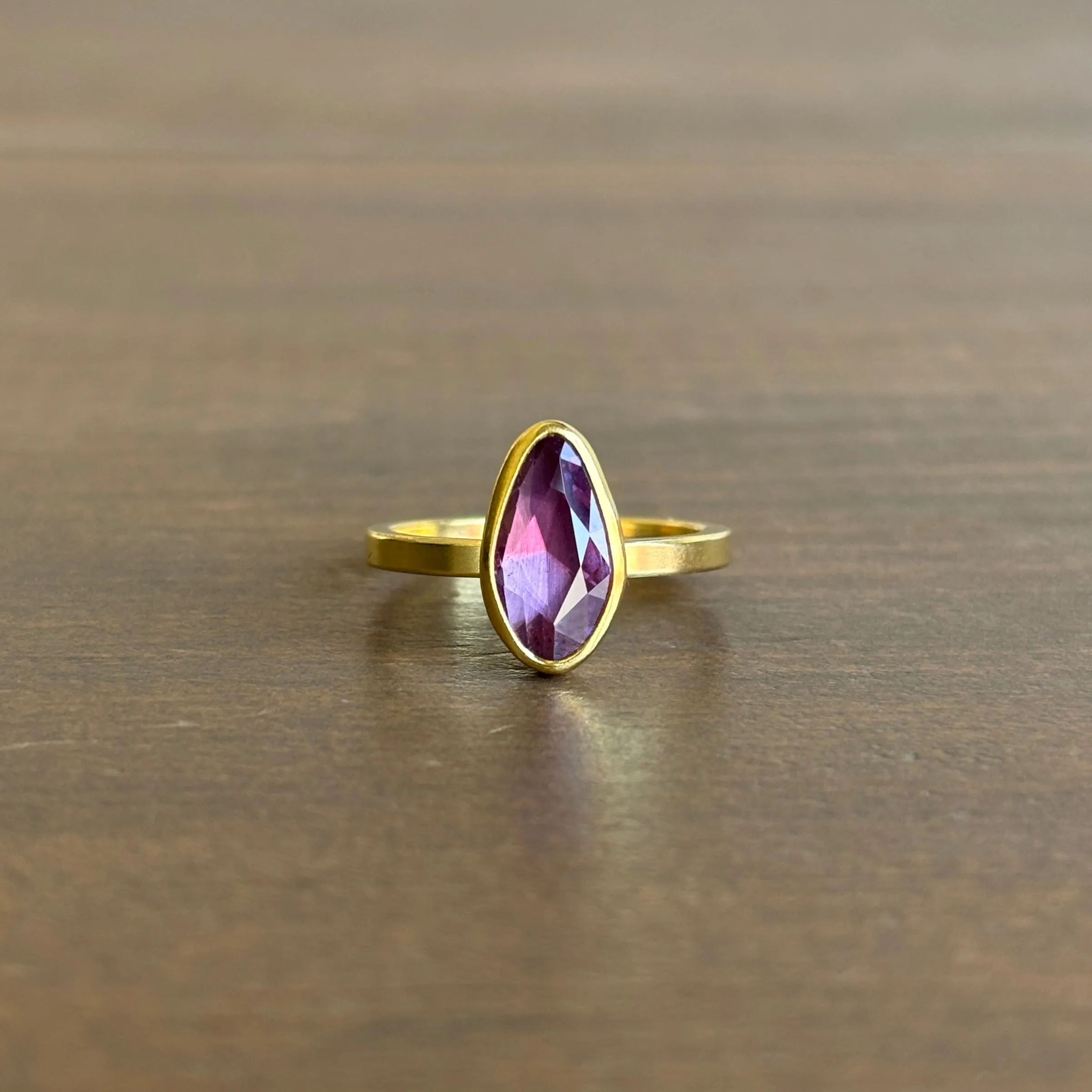 Rose Cut Purple Sapphire Ring