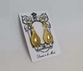 SALE! Golden Bead Earrings - Teardrop