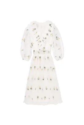 SAMPLE - The Blanche Dress Midi - White Daisy