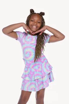 Simply Soft Smocked Ruffle Skirt - Cotton Candy Tie Dye