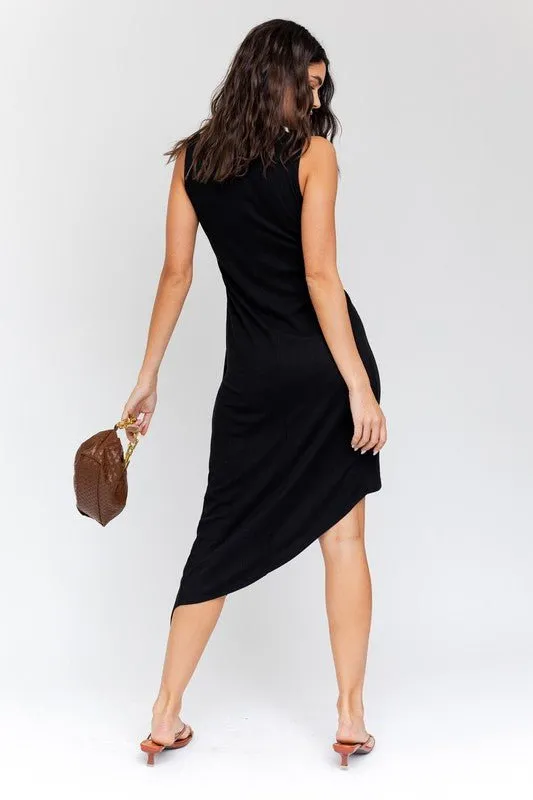 Sleeveless Twist Detail Midi Dress