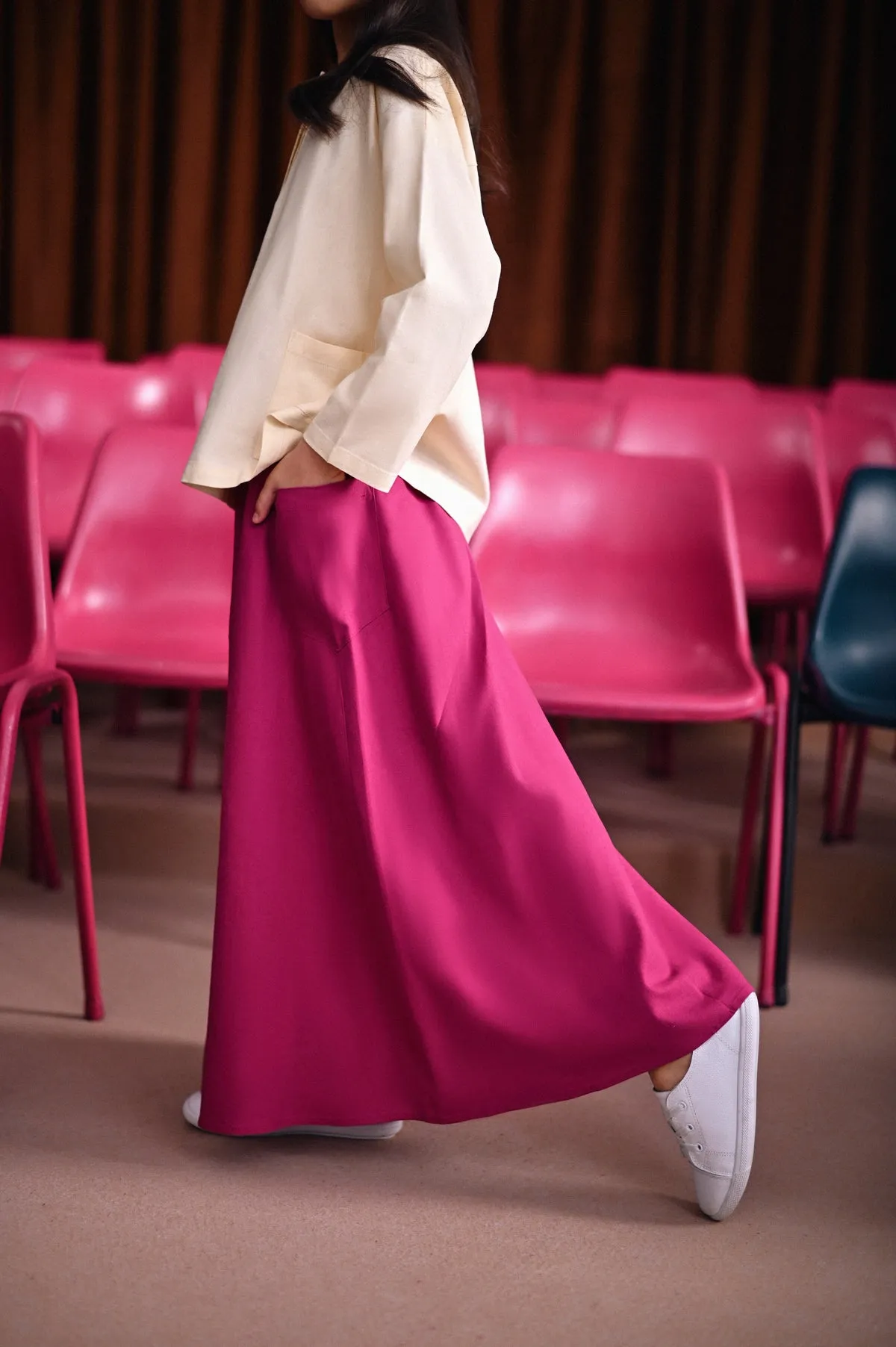 The Dulu Kita Flare Skirt - Fuchsia