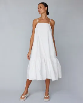 Zadie Poplin Midi Dress - White